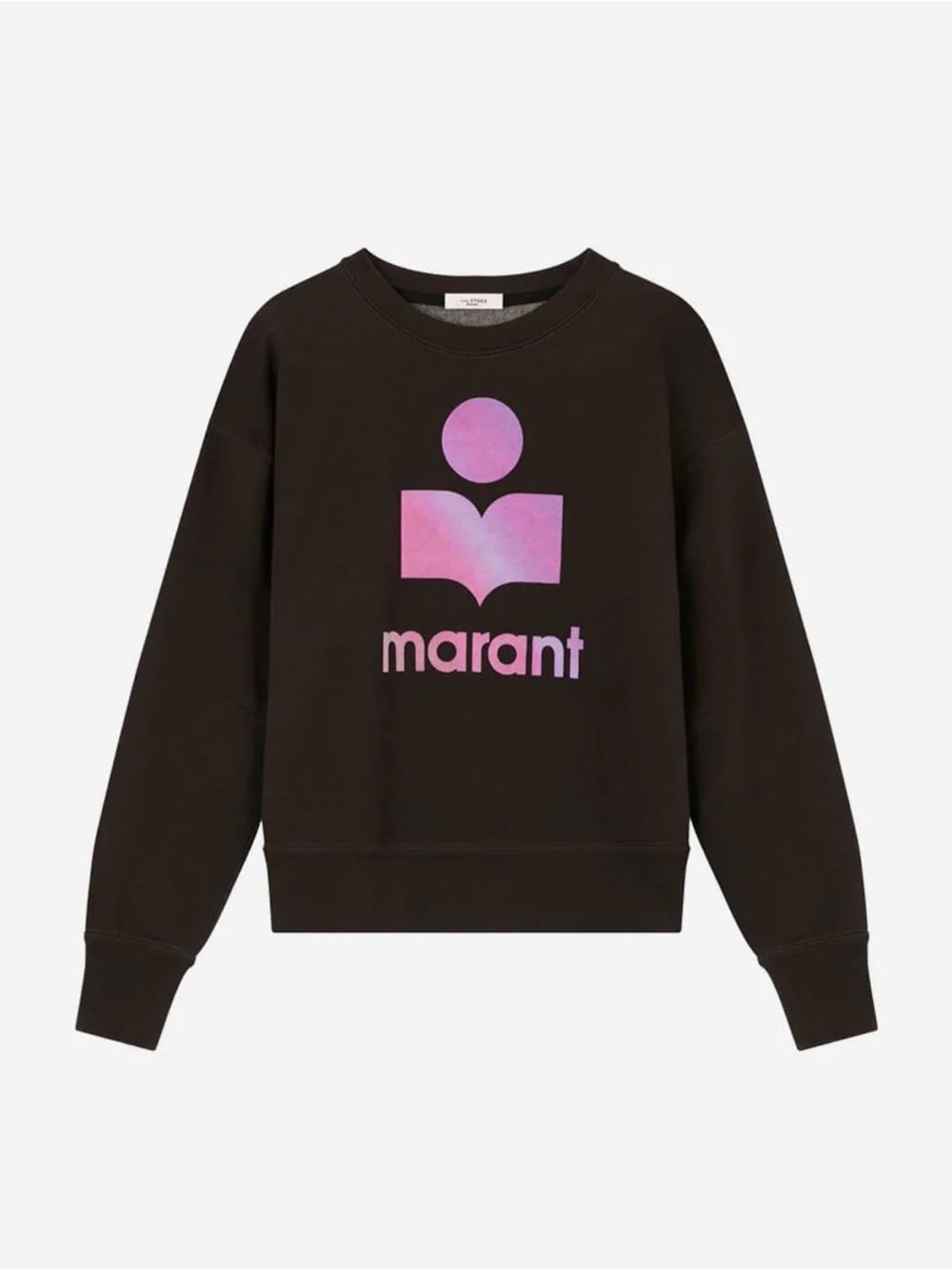 Isabel Marant Black Sweatshirt with Pink Gradient Logo
